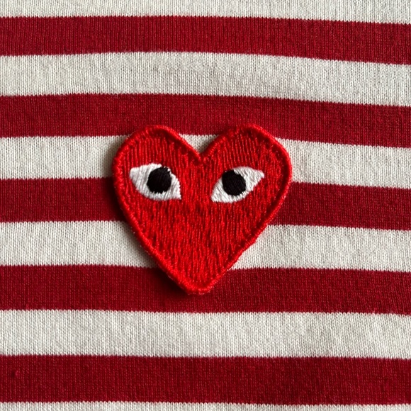 Comme des GARÇONS Play Long Sleeve Red Striped Shirt - Picture 4 of 5